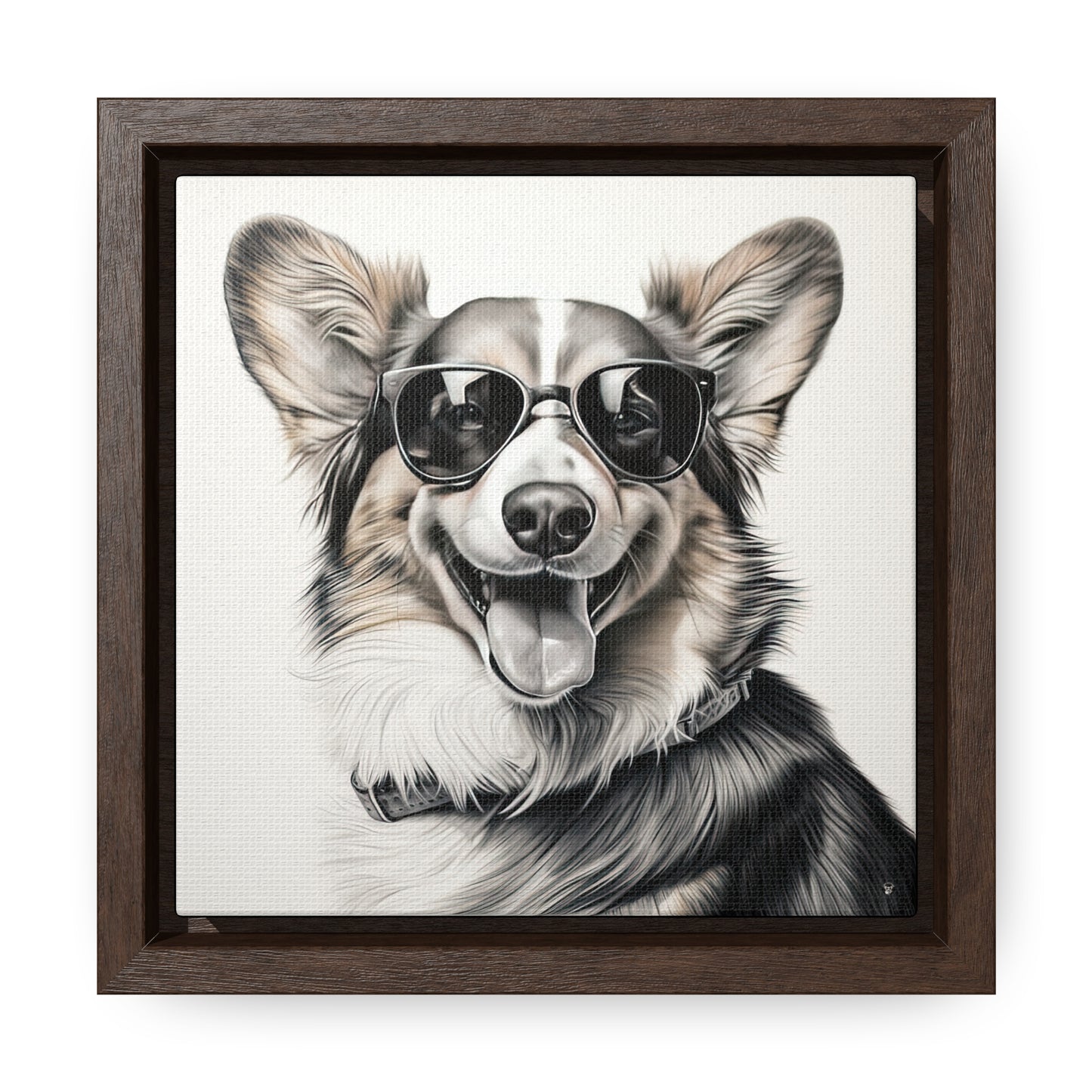 Corgi Cool - Framed on Canvas