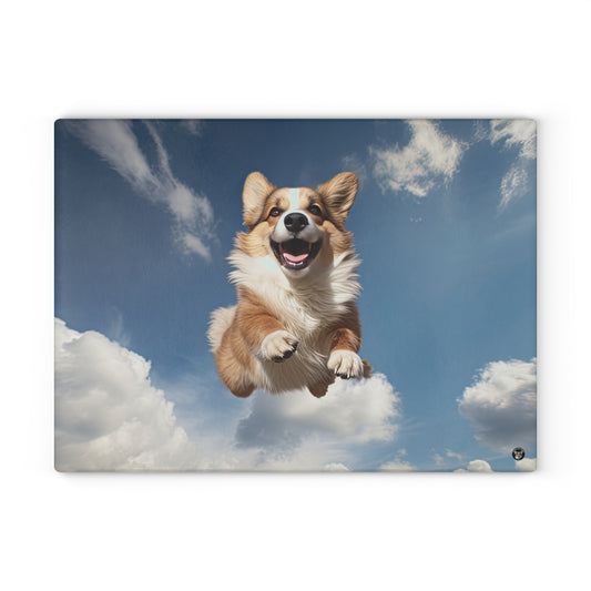 Super Corgi - Glass Cutting Board