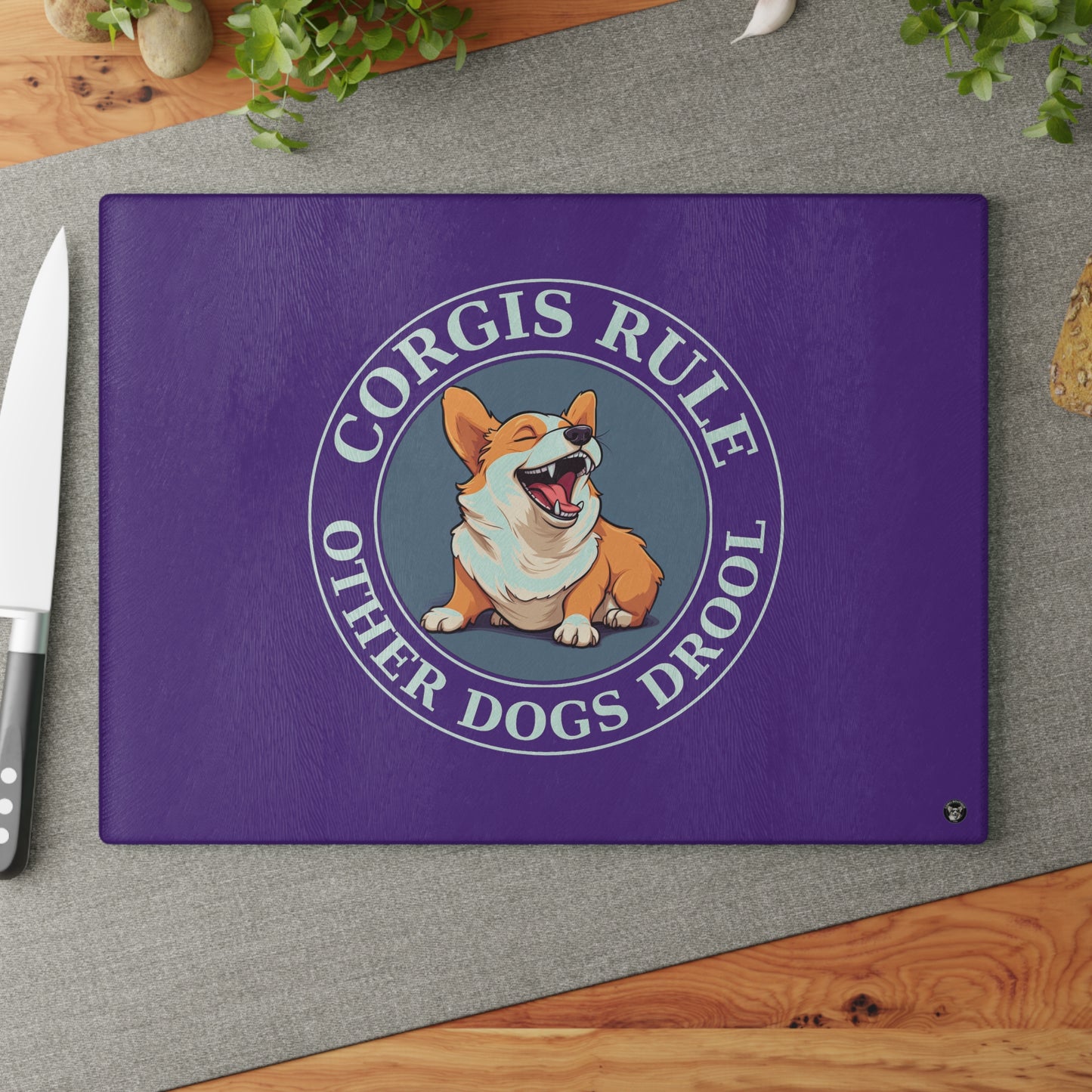 Corgis Rule...Other Dogs Drool - Glass Cutting Board