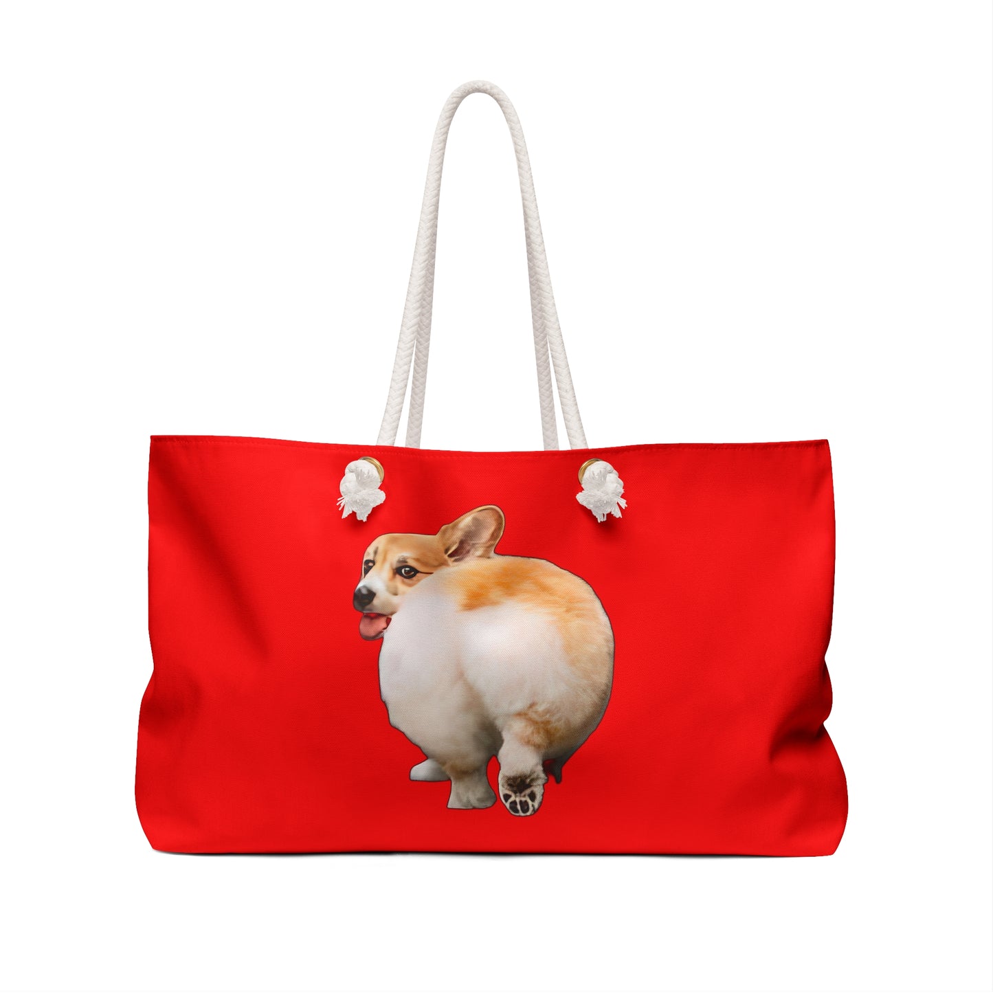 Baby Got Back Corgi Weekender Beach Bag – Cute Red Travel Tote