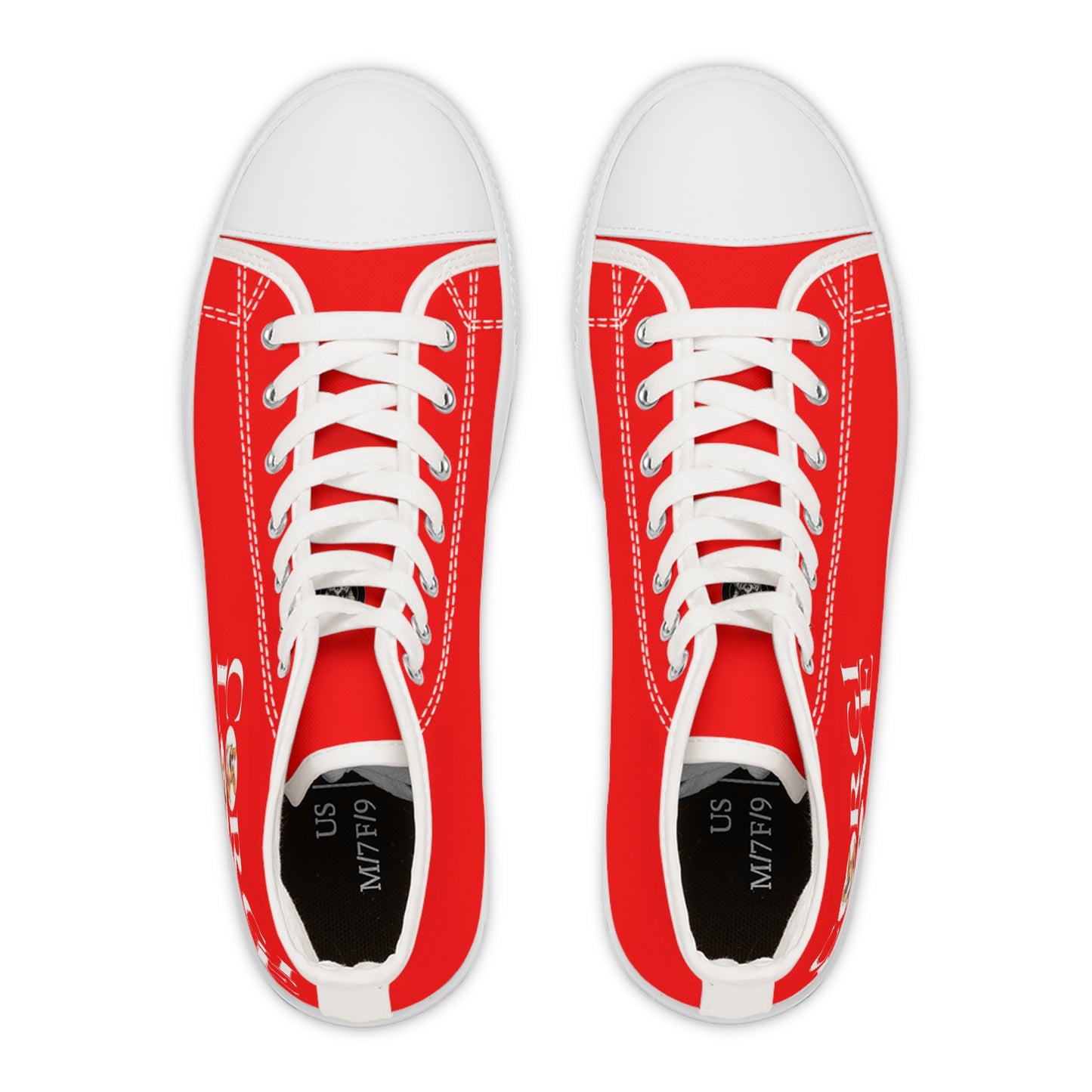 Corgi Love Women's High Top Casual Red Canvas Sneakers