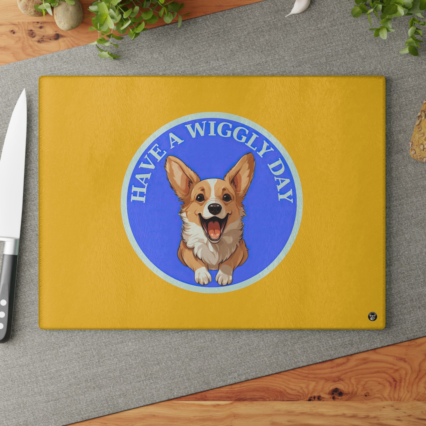 Have a Wiggly Day - Glass Cutting Board