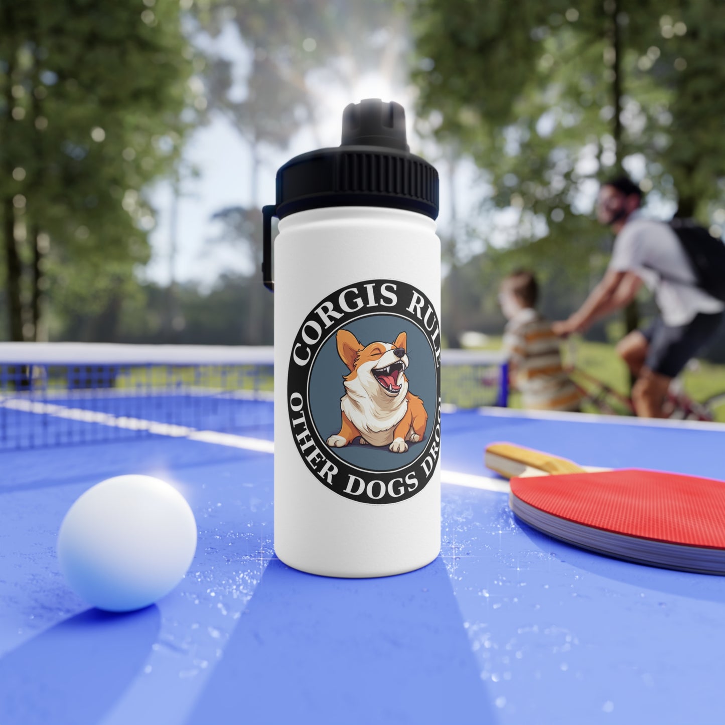 Corgis Rule...Other Dogs Drool - Water Bottle with Sport Lid