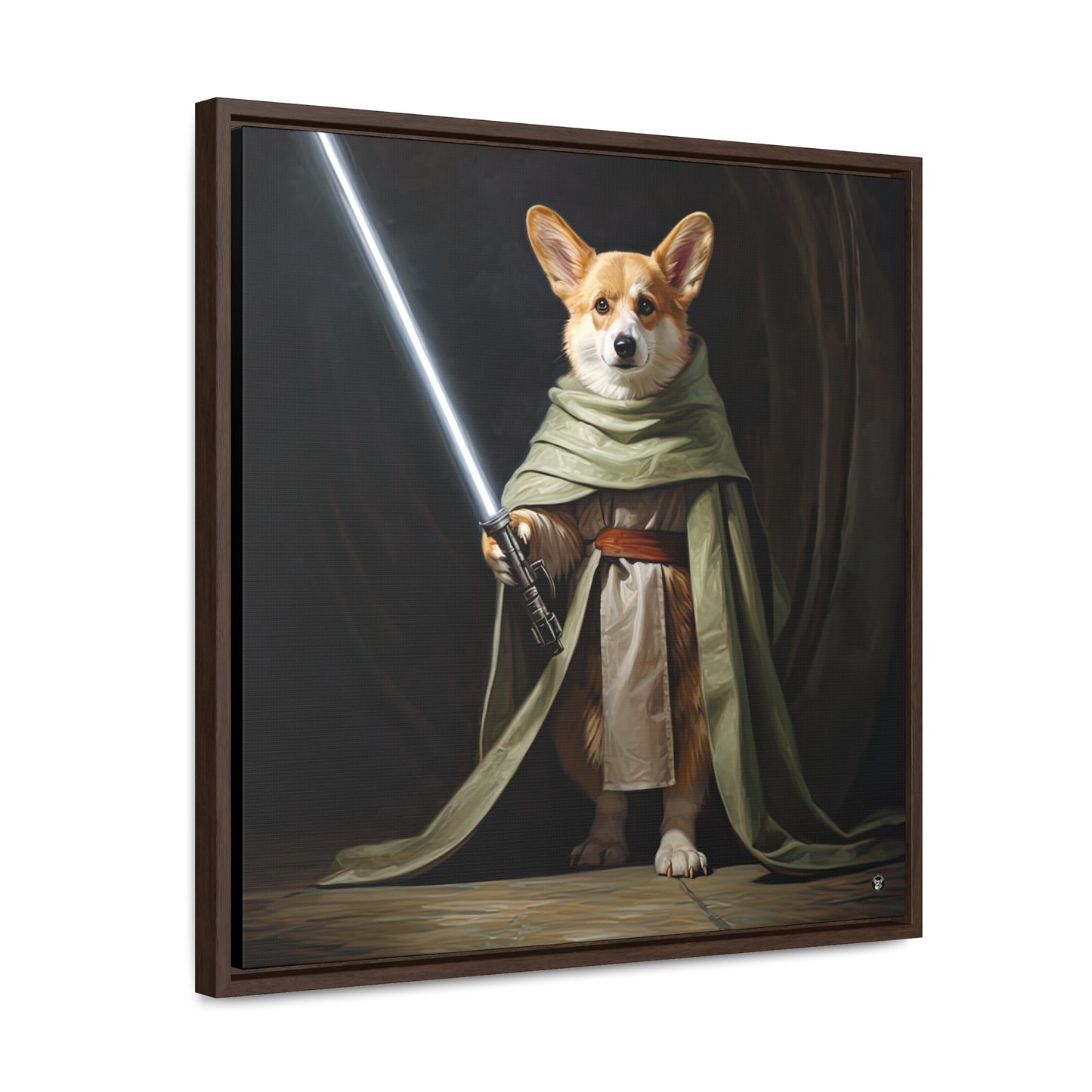 Jedi Corgi - Framed on Canvas