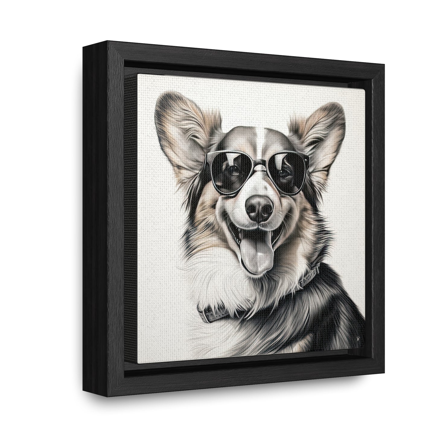 Corgi Cool - Framed on Canvas