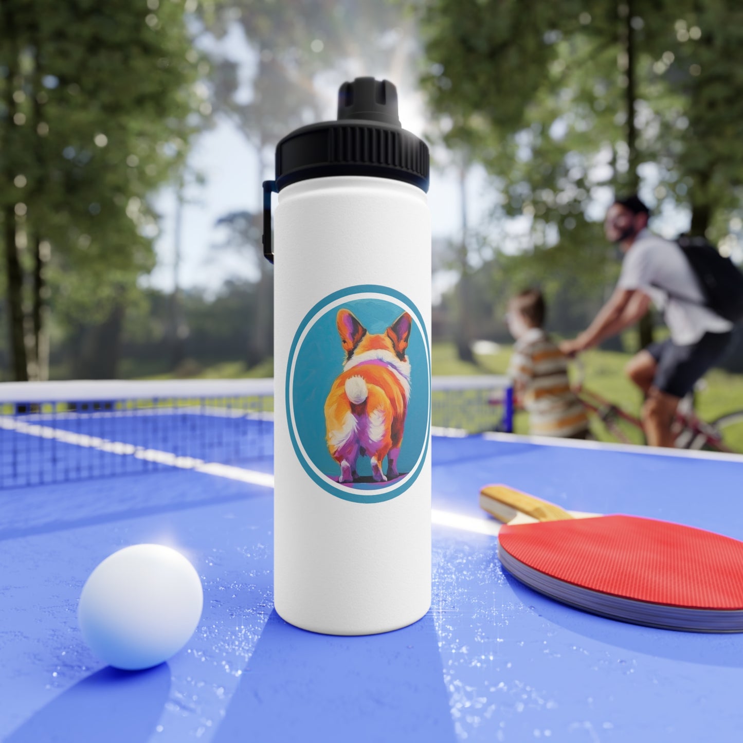 Corgi Butt - Water Bottle with Sport Lid
