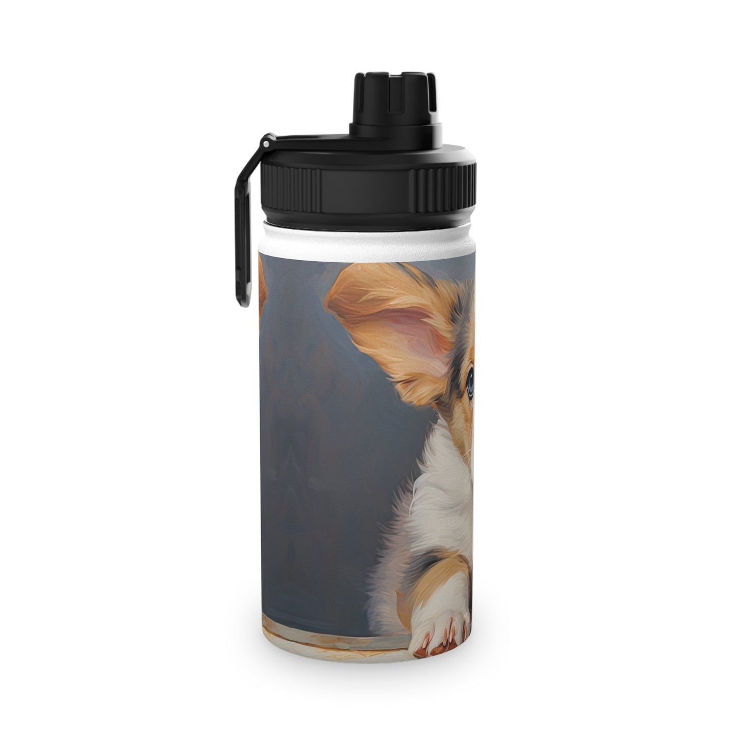 Puppy Portrait - Water Bottle with Sport Lid