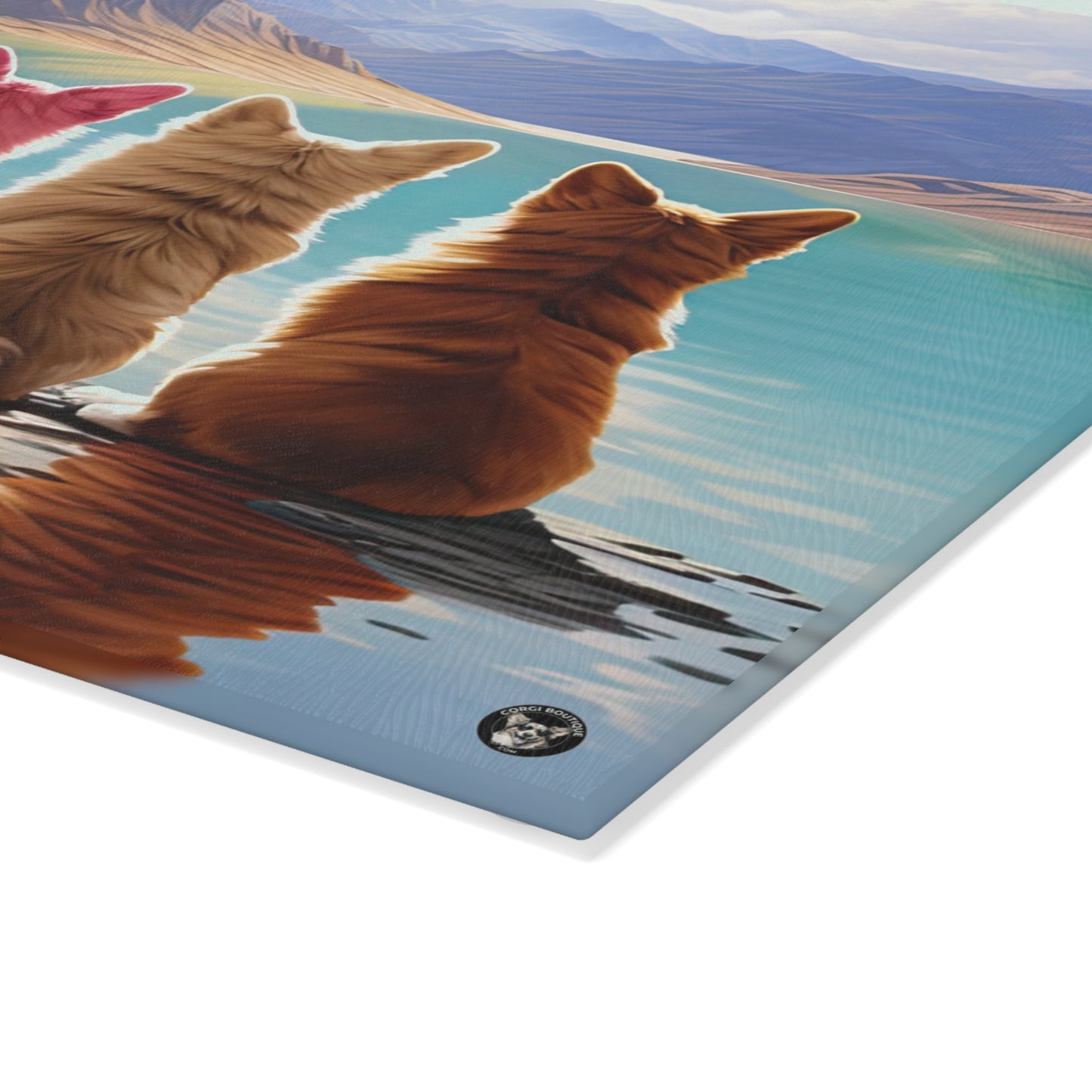 Corgi Lake - Glass Cutting Board