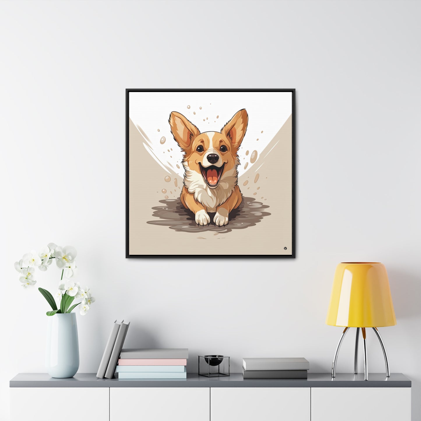 Corgi Cuteness - Framed on Canvas