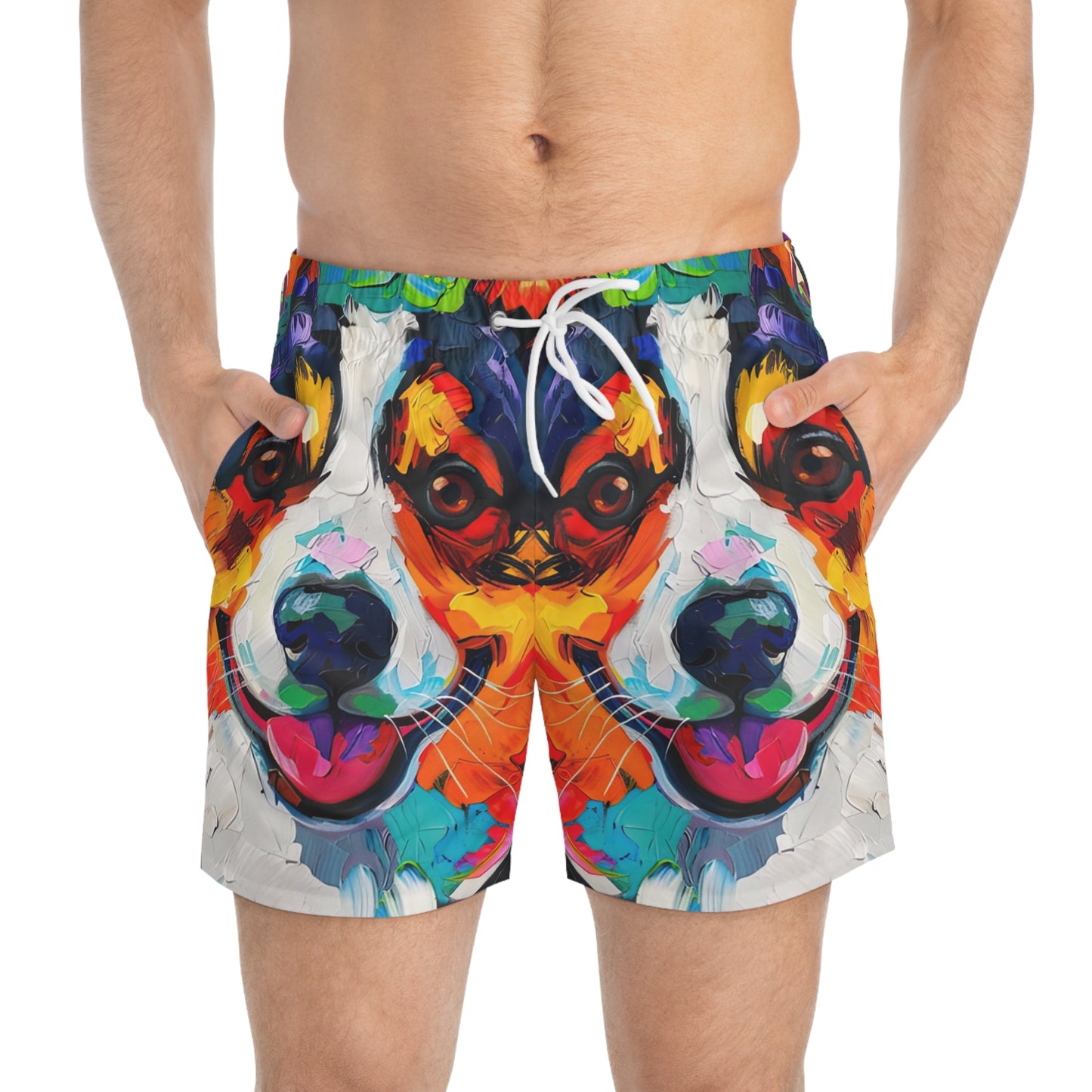 Colorful Corgi Swim Trunks
