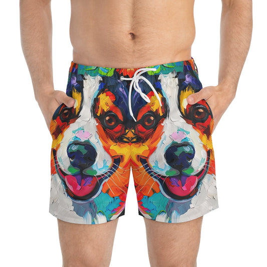 Colorful Corgi Swim Trunks