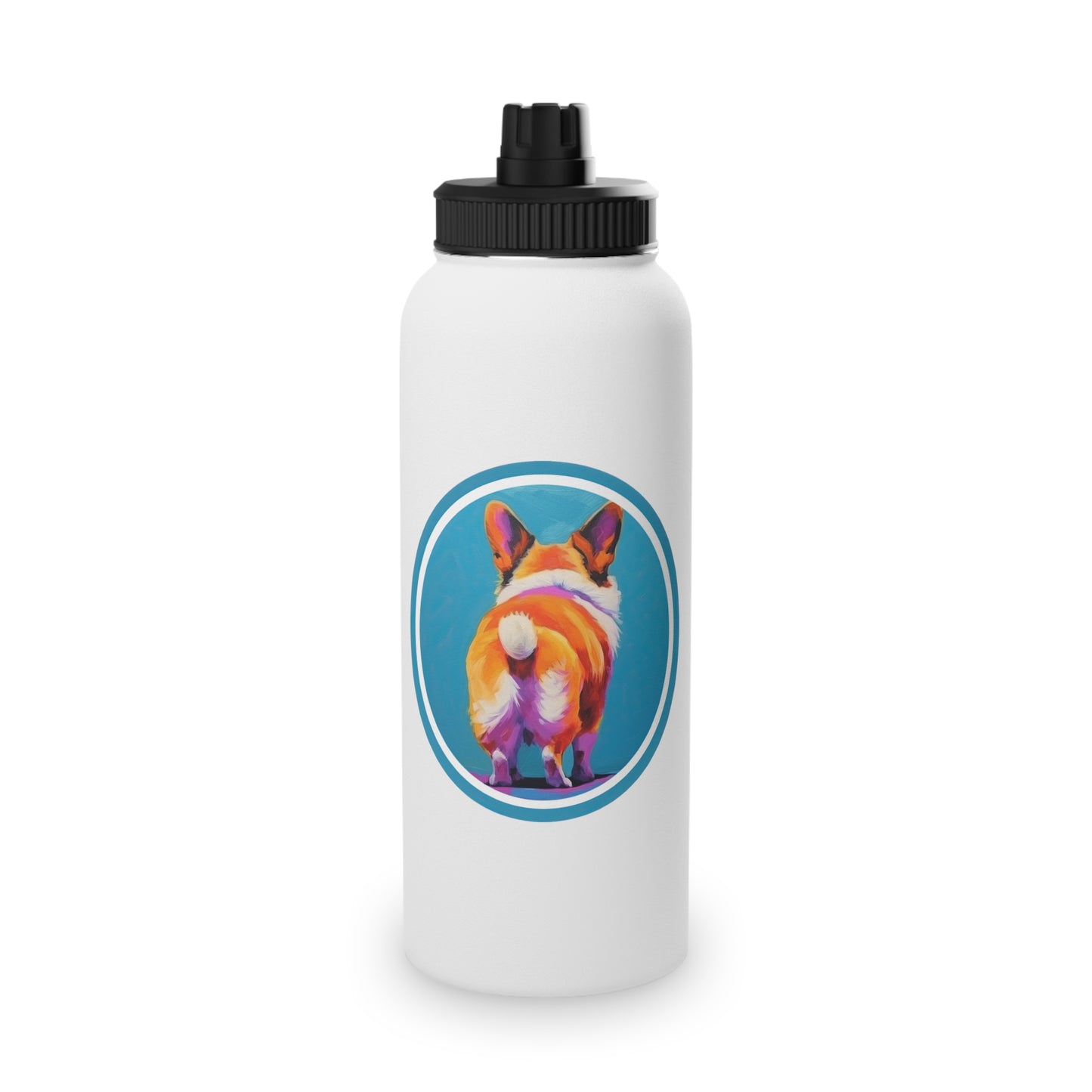Corgi Butt - Water Bottle with Sport Lid