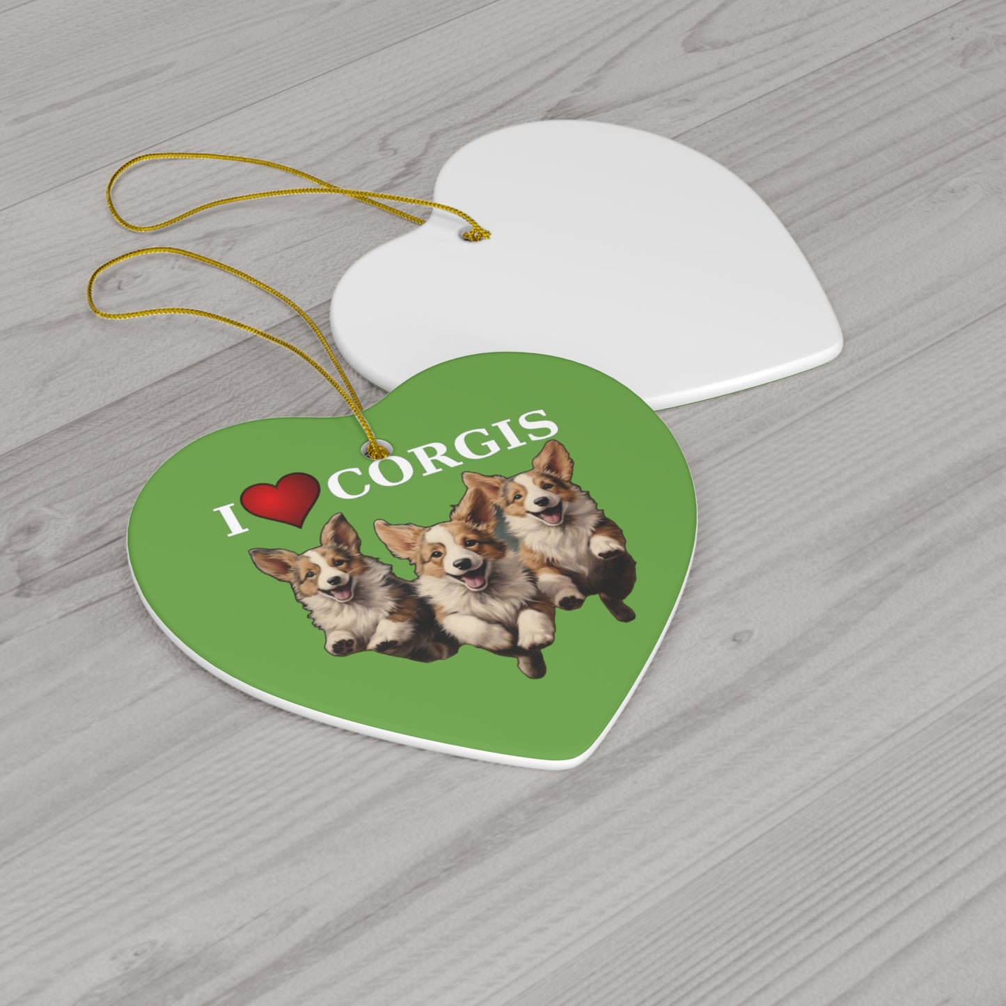 I Heart Corgis - Ceramic Ornament