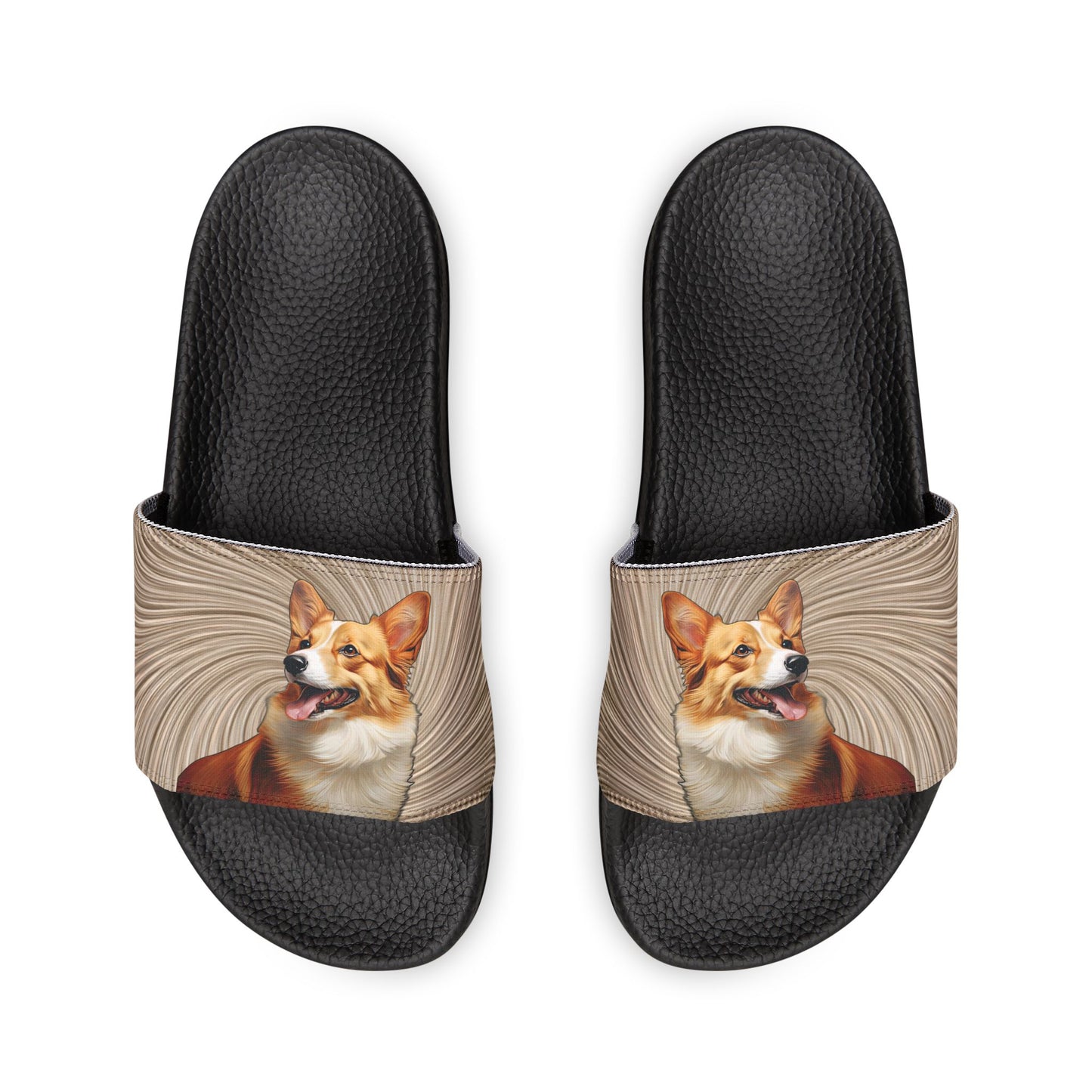 Pembroke Portrait Swirling Tan Women's Casual Slide Sandals - Pool & Beach Slides