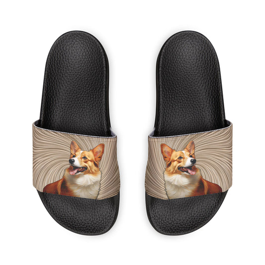 Pembroke Portrait Swirling Tan Women's Casual Slide Sandals - Pool & Beach Slides