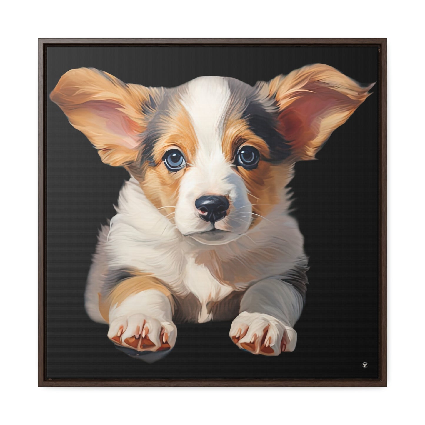 Puppy Portrait - Framed on Canvas
