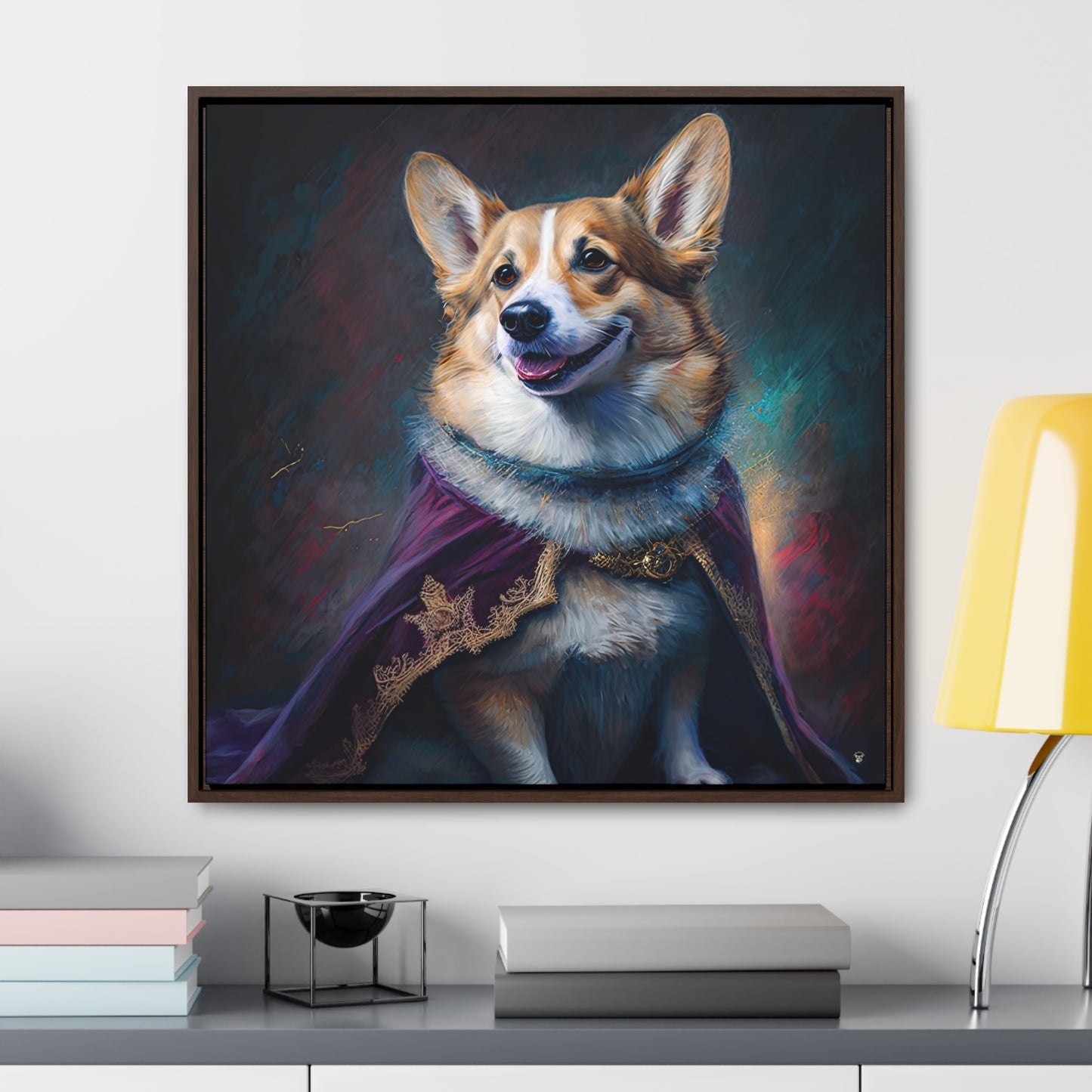 Corgi Royalty - Framed on Canvas