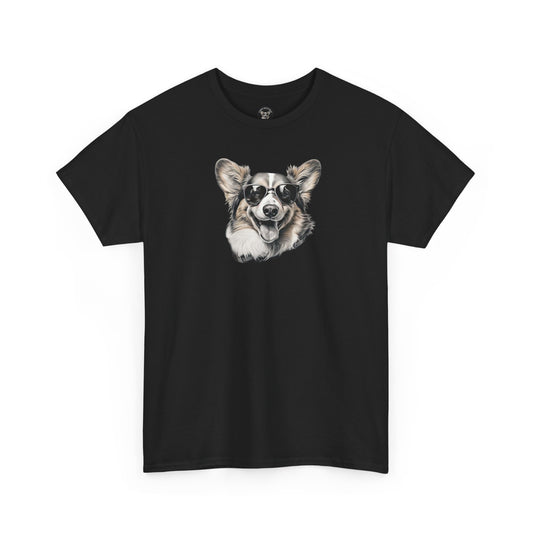 Corgi Cool Custom Tee – Artistic T-Shirt with Hipster Corgi Sporting Shades