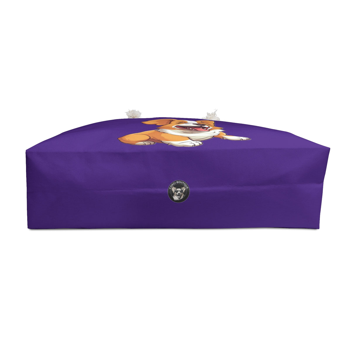 Jolly Jiggling Animated Corgi Weekender Beach Bag – Purple Corgi Travel Tote