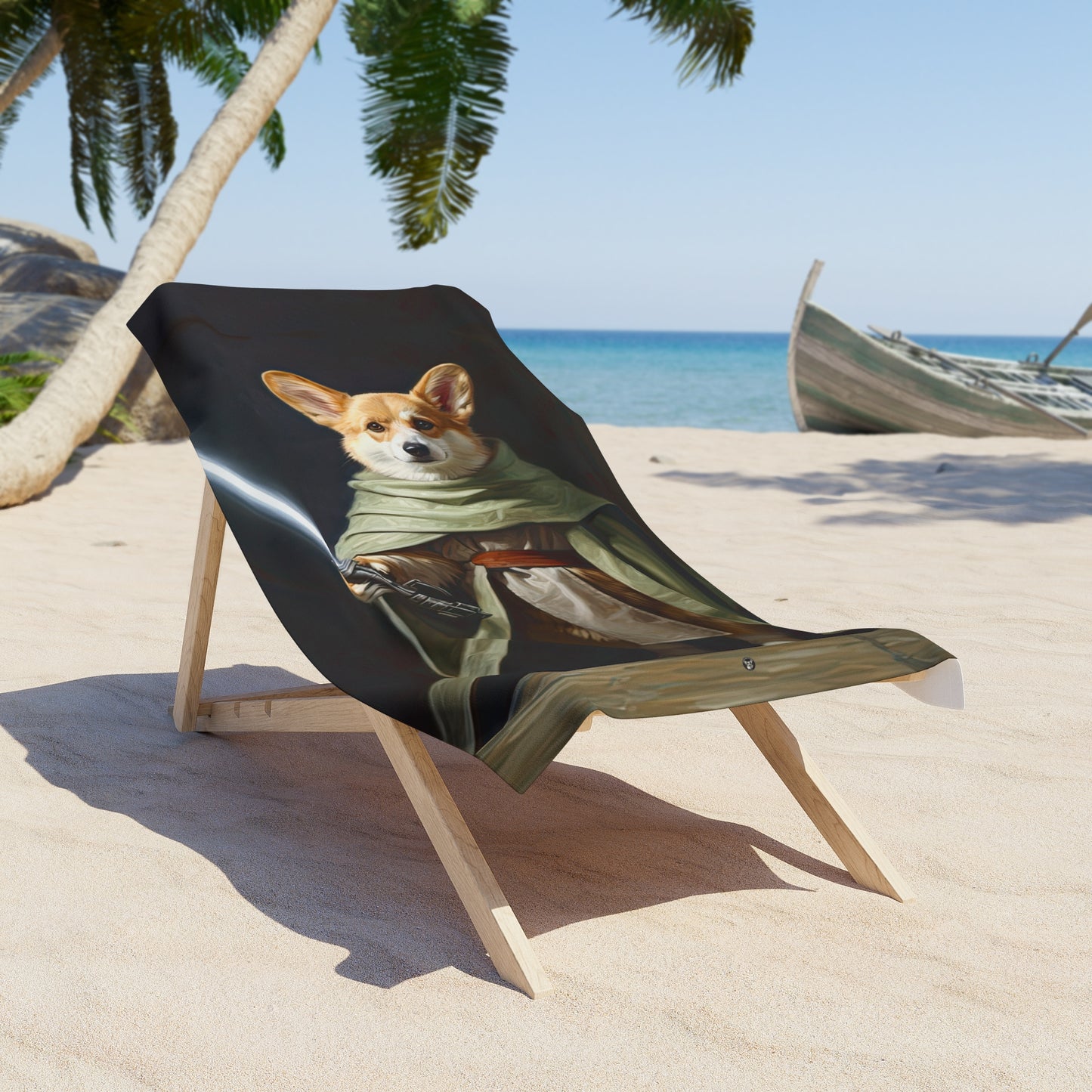 Jedi Corgi Beach Towel