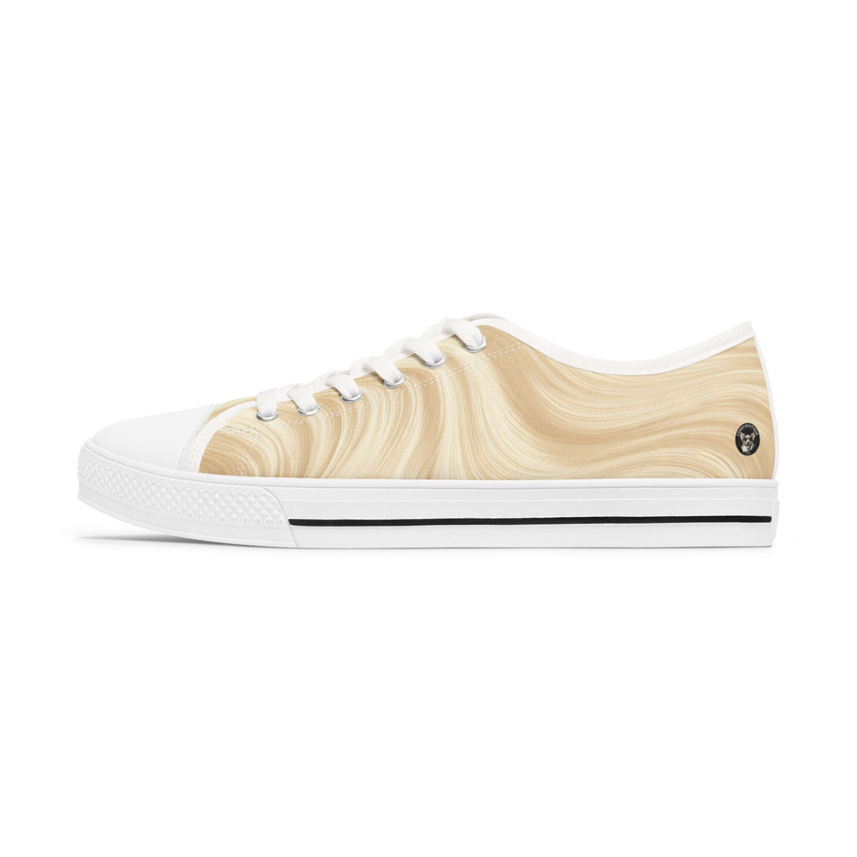 Giddy Sploot Women's Low Top Sneakers — Creamy Champagne Canvas Casual Shoes