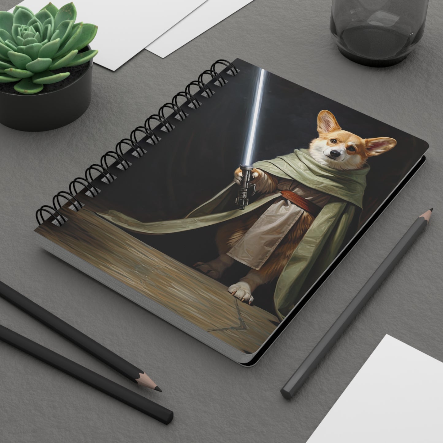 Jedi Corgi - Spiral Bound Notebook