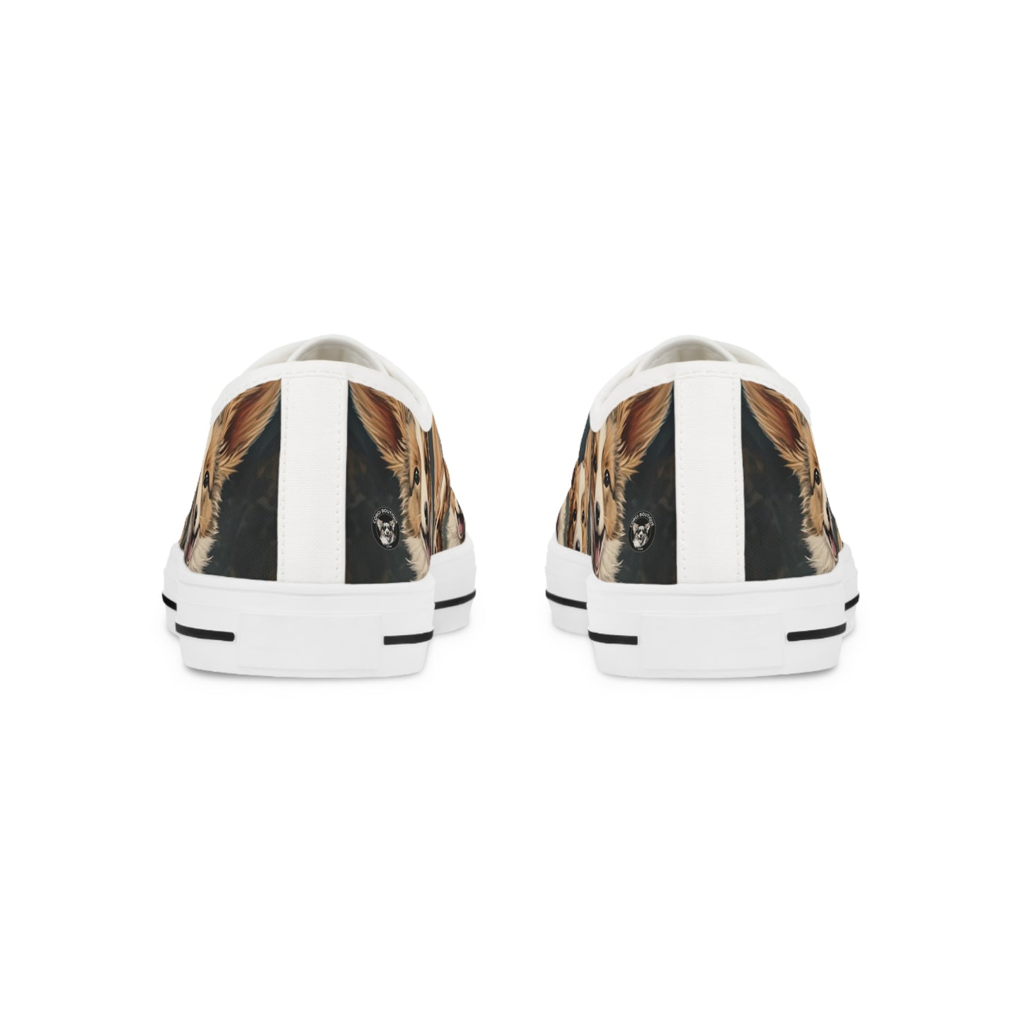 Corgi Pouncing Print Men's Low Top Casual Canvas Sneakers