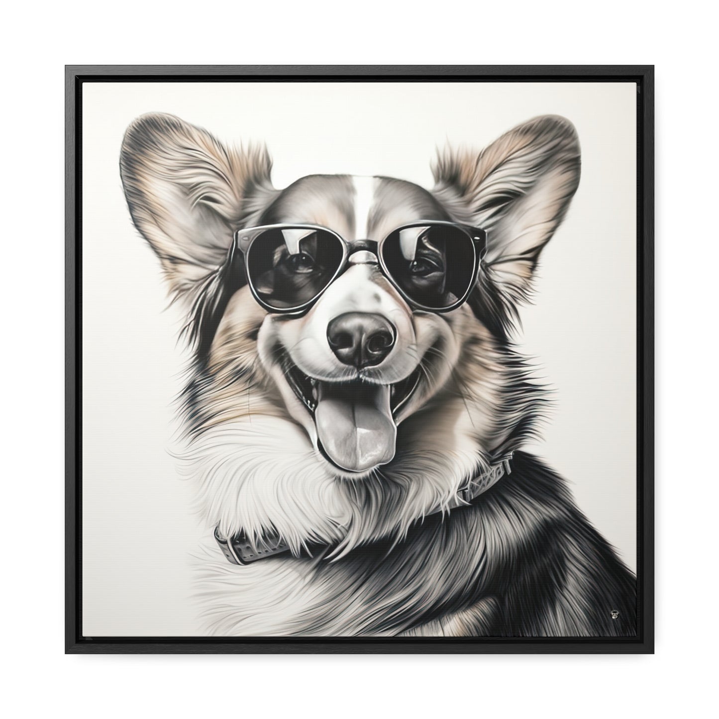 Corgi Cool - Framed on Canvas
