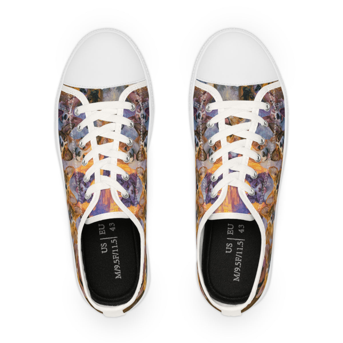 Pearly Gates Where The Corgis Await Men's Low Top Casual Canvas Sneakers