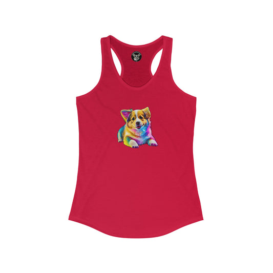 Colorful Corgi - Racerback Tank