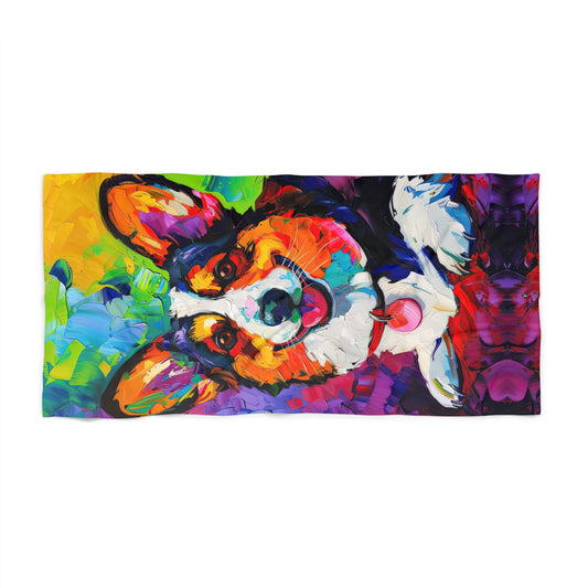 Color Me Corgi Beach Towel