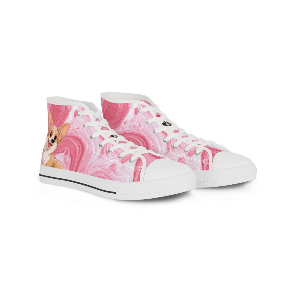 The Cuddle Connoisseur Men's High-Top Sneakers - Strawberry Swirl Canvas