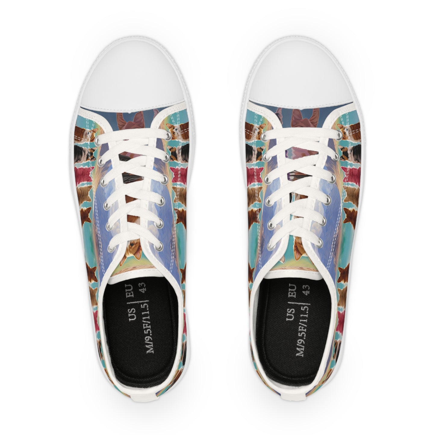 Corgi Lake Tranquil Portrait Men's Low Top Casual Canvas Sneakers