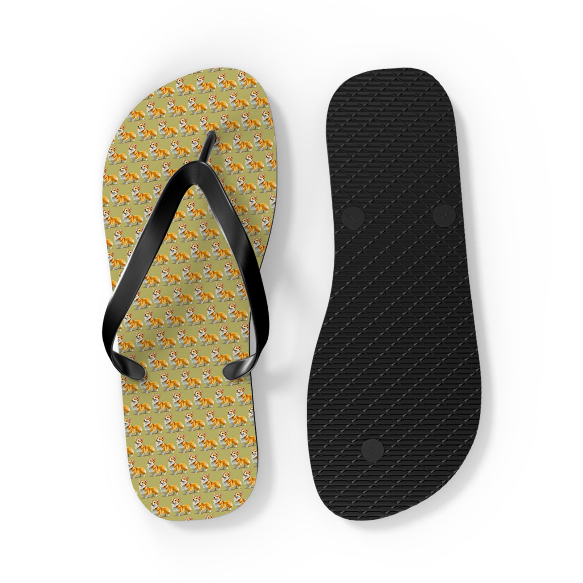 The Queen's Corgi Companion Repeater Pattern Flip-Flops - Cool Corgi Sandals