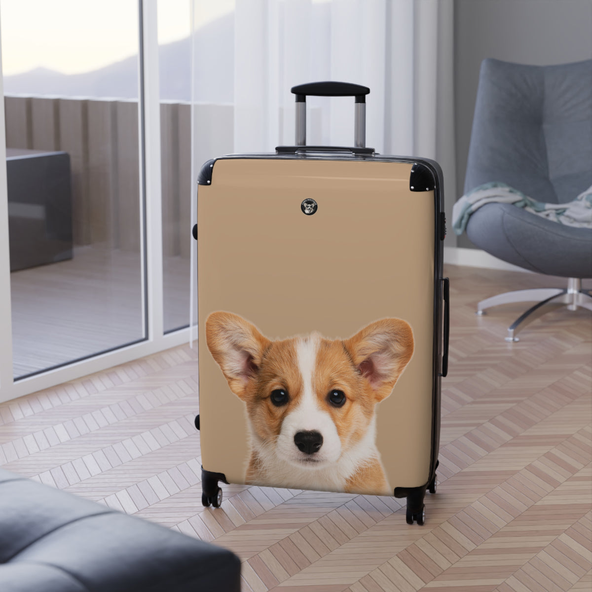 Delightfully Precious Corgi Puppy Face Suitcases — Cute Corgi Rolling Luggage
