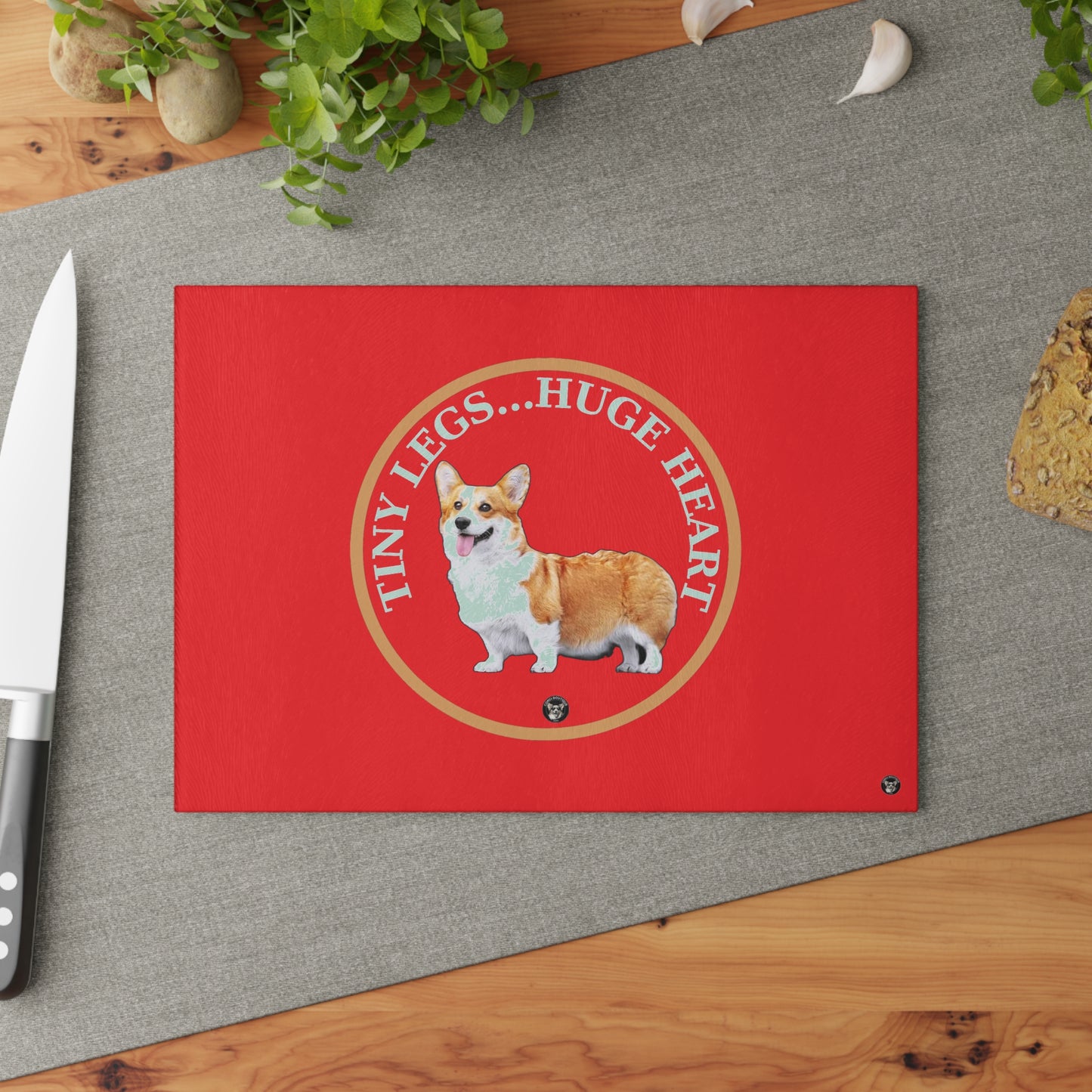 Tiny Legs...Huge Heart - Glass Cutting Board