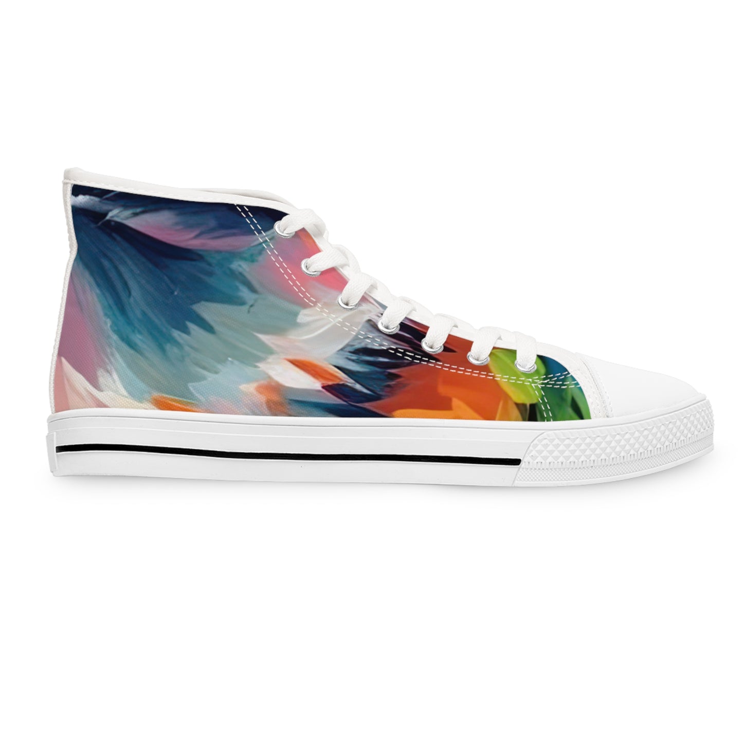 Scouter Corgi Artistic Abstract Watercolor Women's High Top Casual Canvas Sneakers