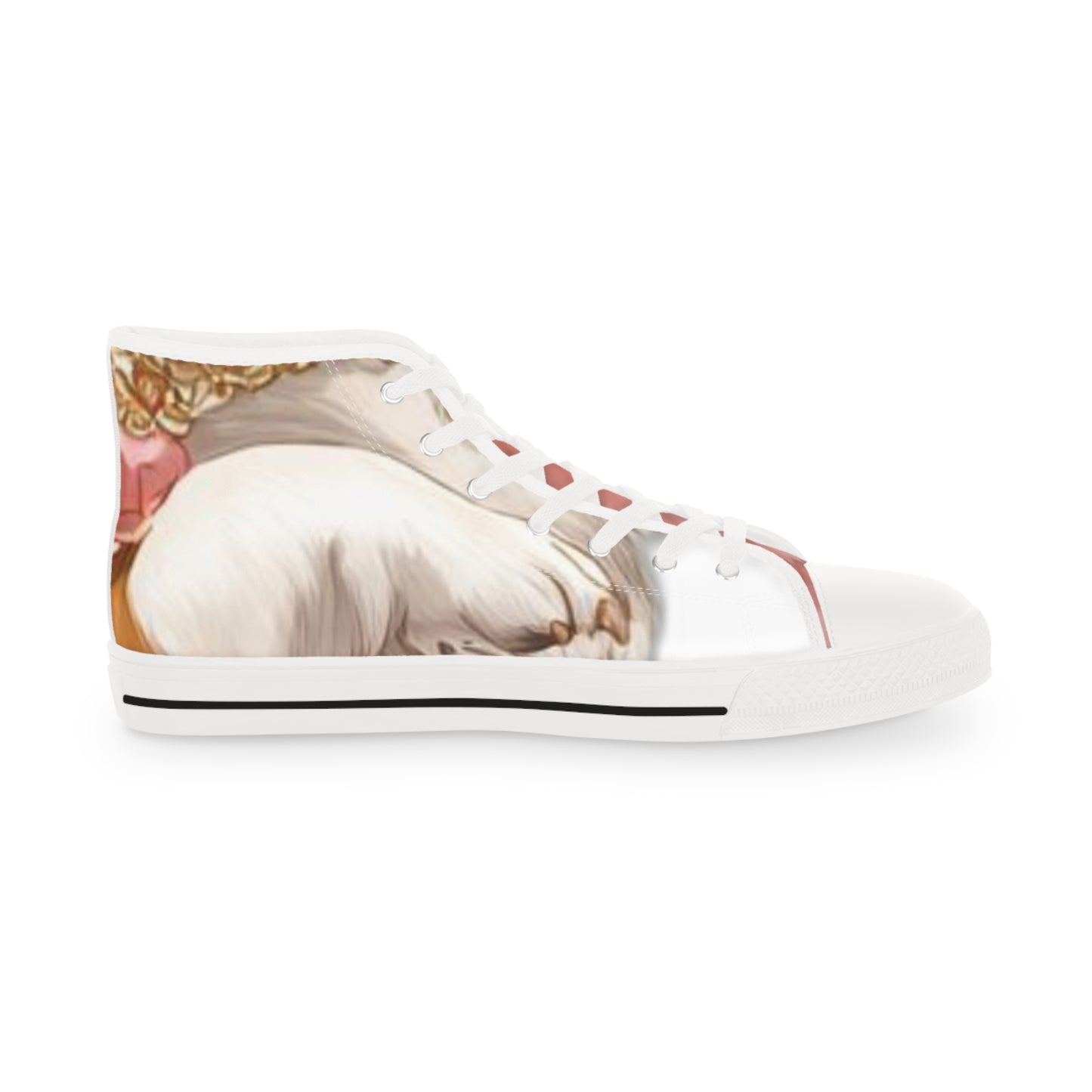 Soft Beg & Blush Corgi Paws High Top Casual Canvas Sneakers for Men