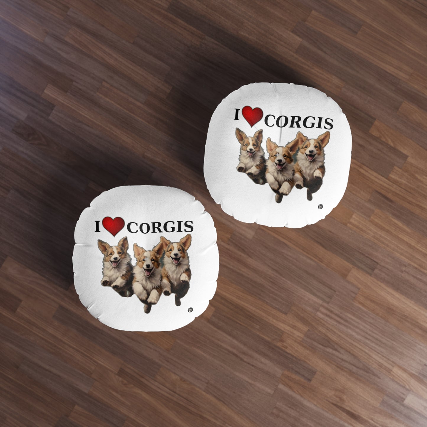 I Heart Corgis in White - Floor Pillow