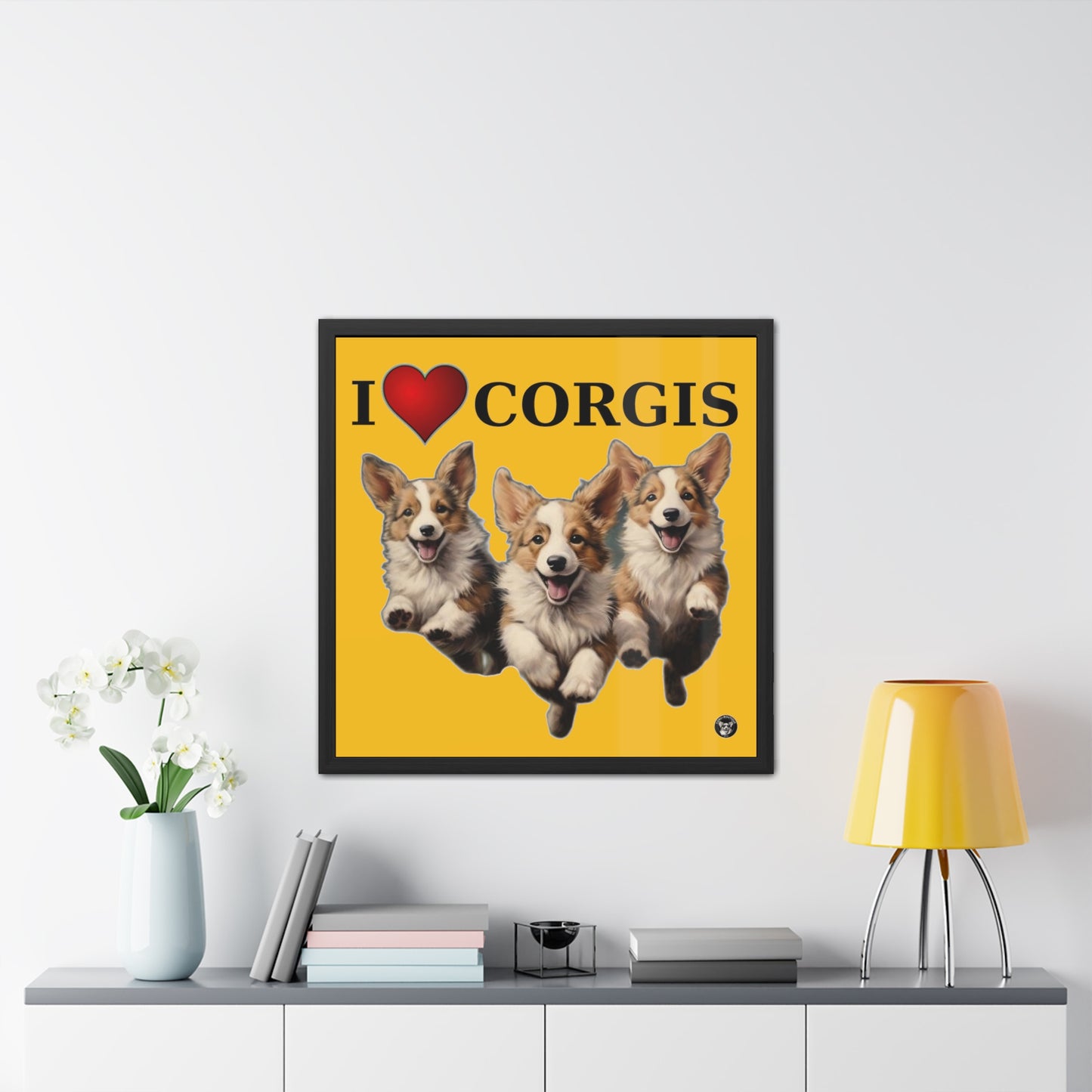 I Heart Corgis - Framed Print