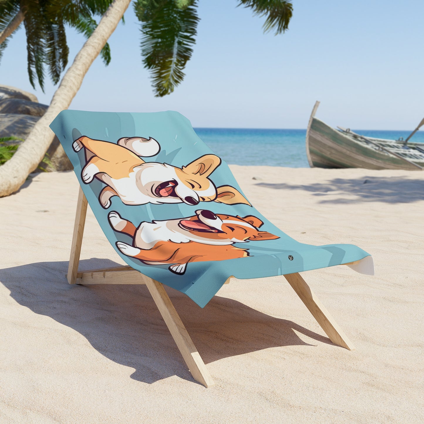Corgi Couple Beach Towel