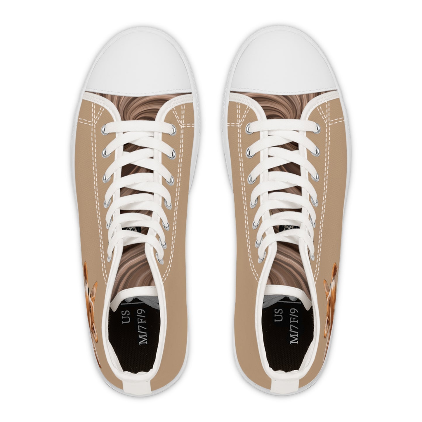 Butt What? Talk To The Butt Contemptuous Corgi Women's High Top Casual Tan Canvas Sneakers