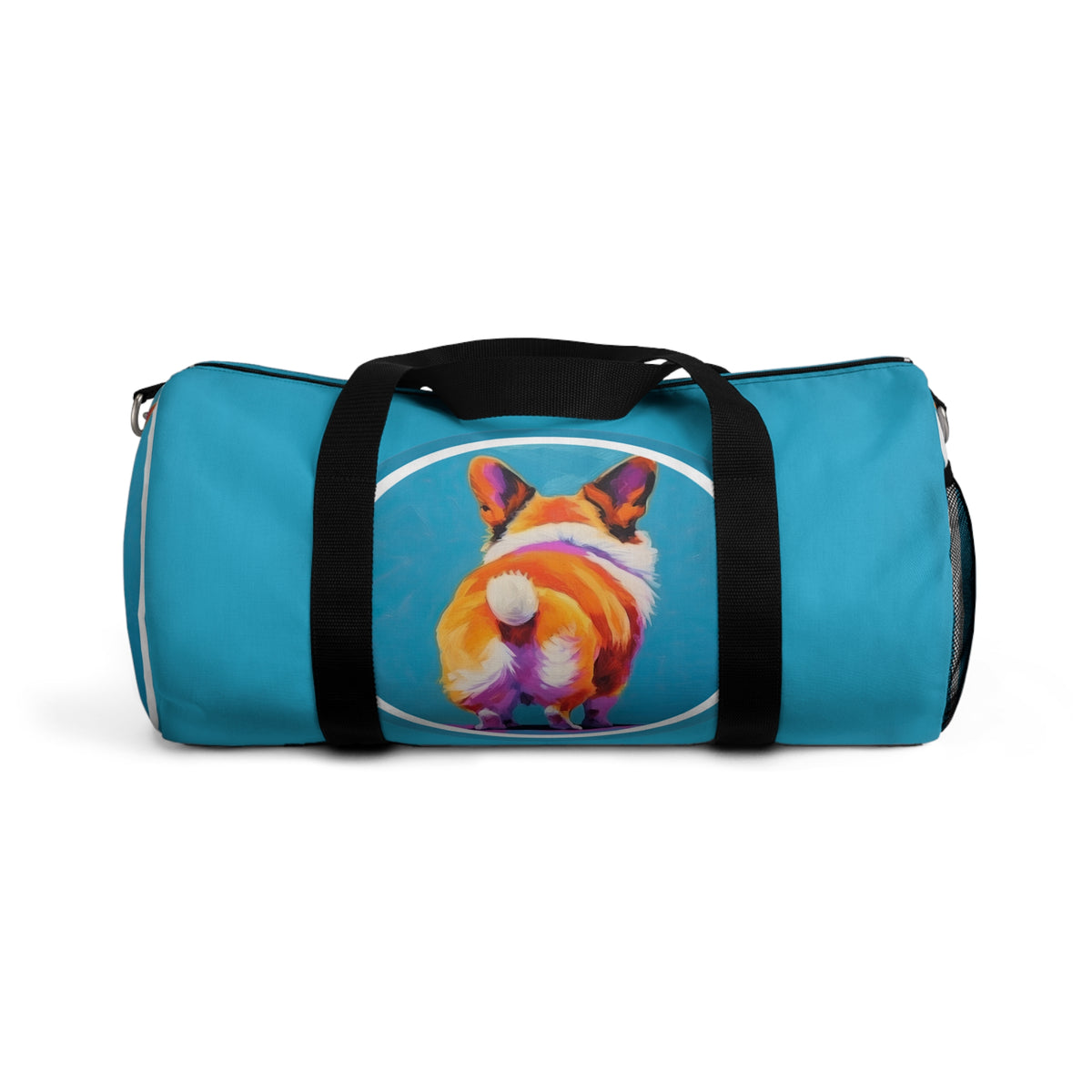 Corgi Butt Custom Artwork Duffel Bag - Fun Blue Corgi Travel Gym Bag