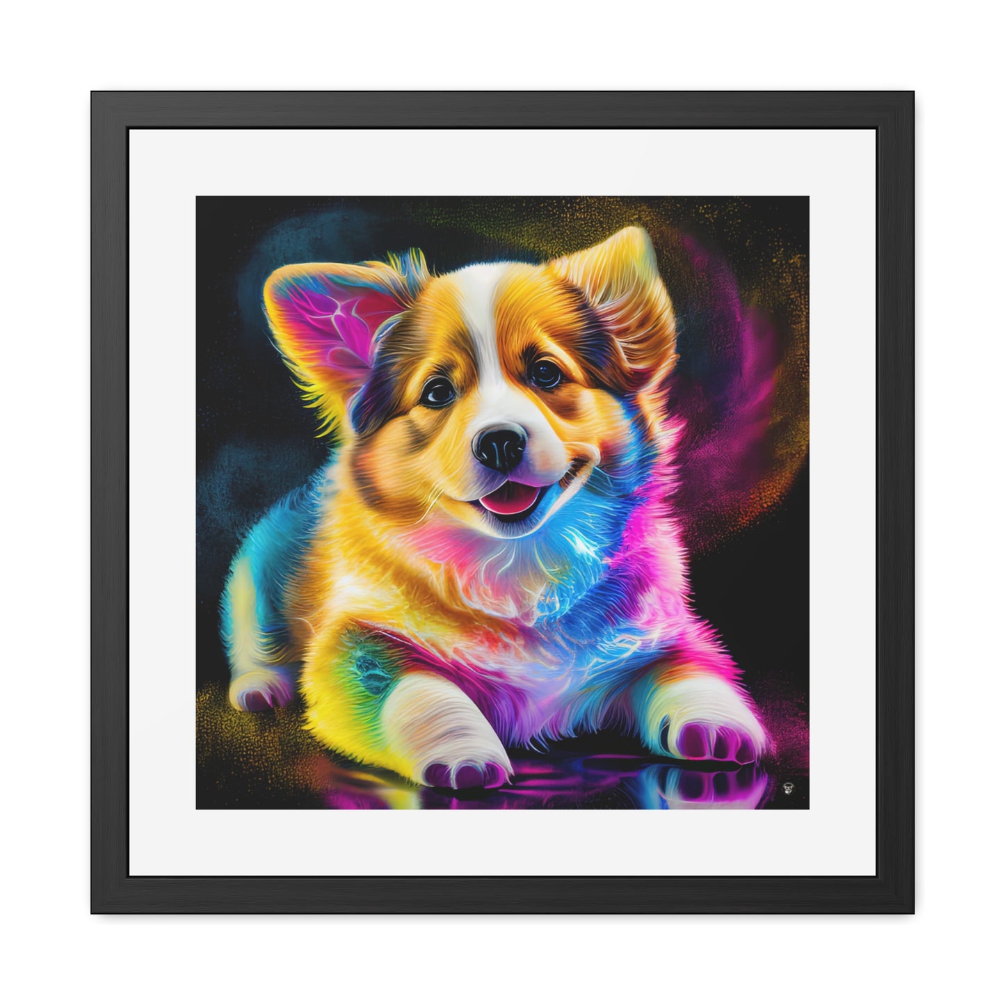 Colorful Corgi Framed Print