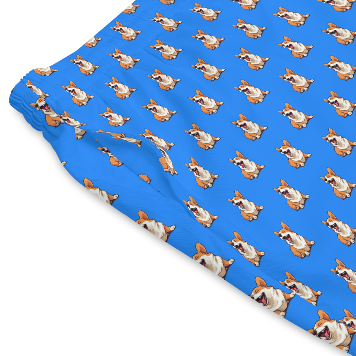 Comical Corgi All Smiles Repeater Pattern Blue Board Shorts