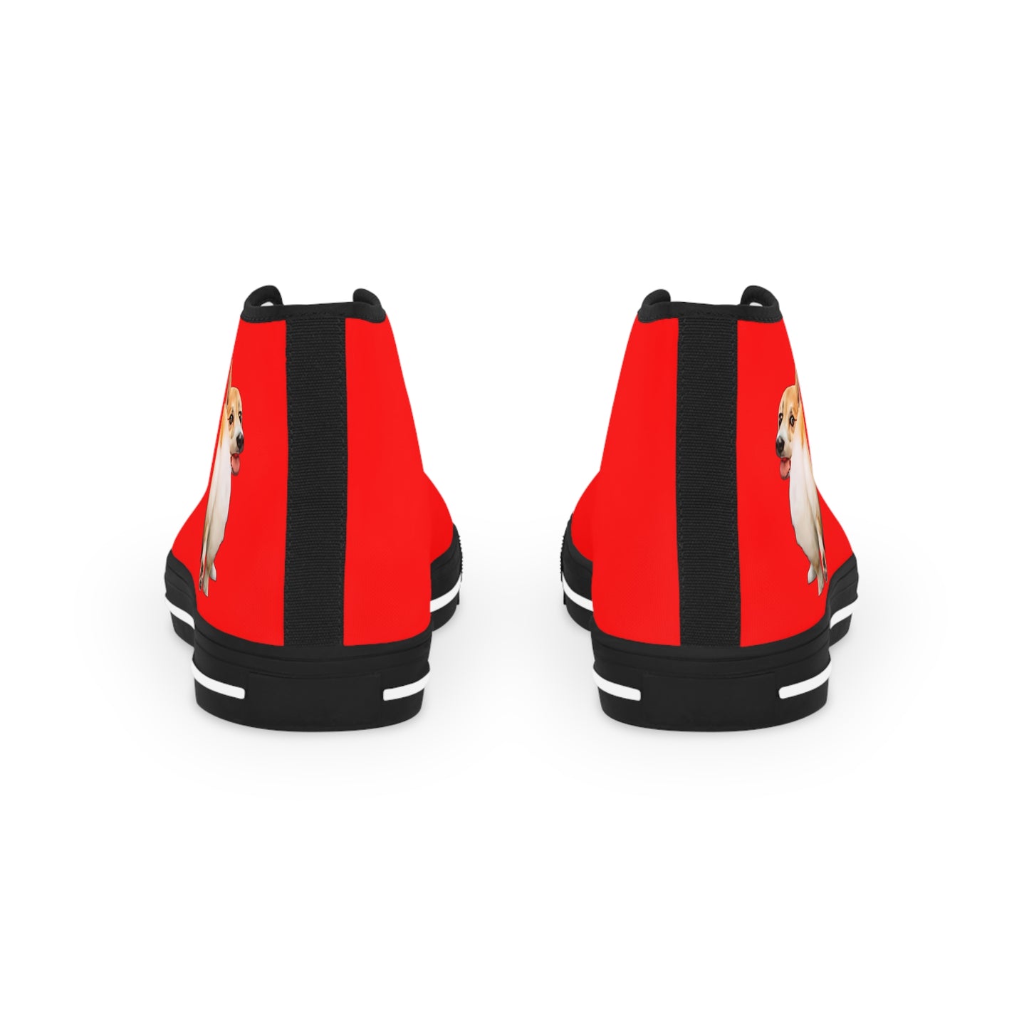 Baby Got Back Mid-Wiggle Men's High Top Casual Red Canvas Sneakers