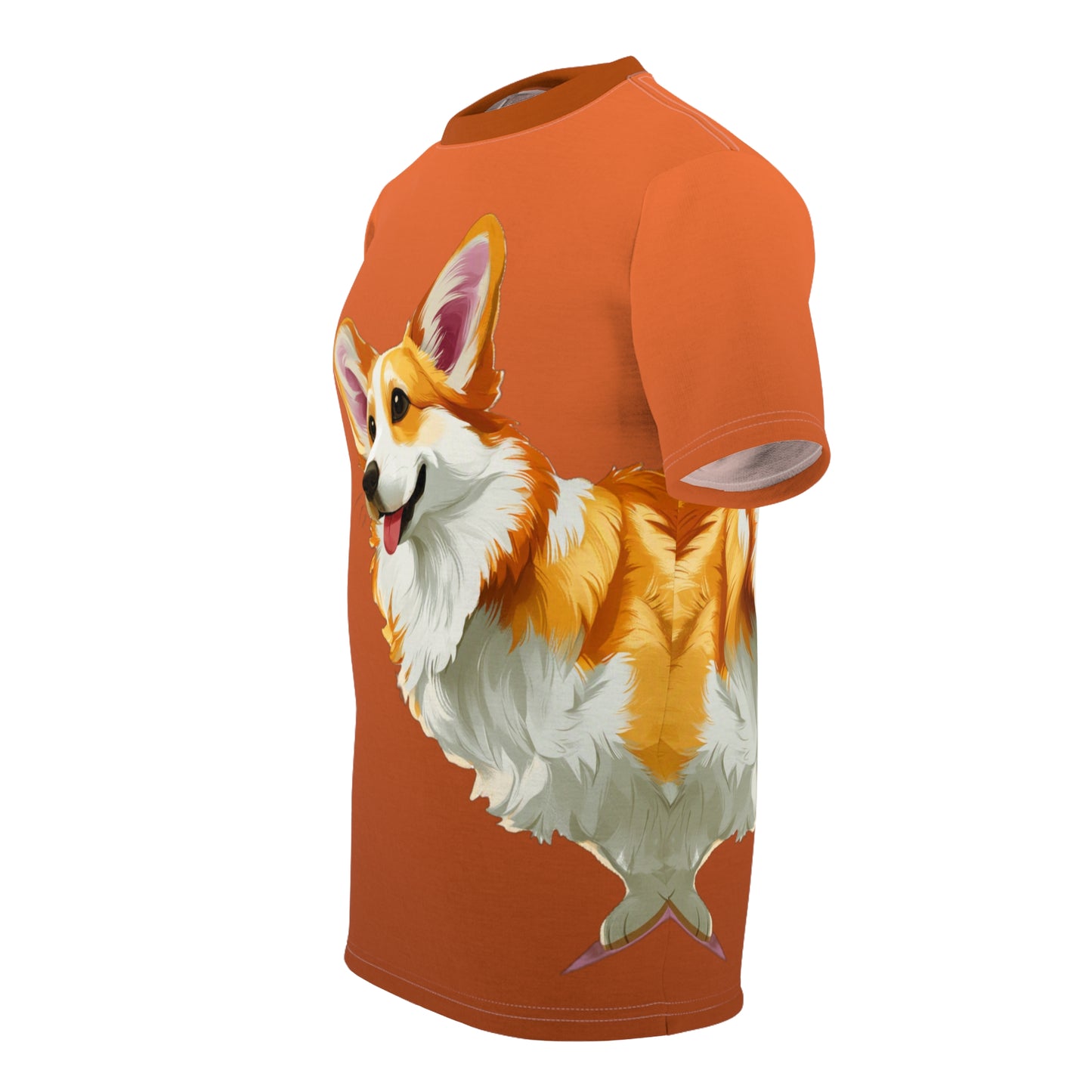 Hello Corgi Artistic Portrait Unisex Bold Fashion Tee — Cheeky Orange Corgi Graphic T-Shirt