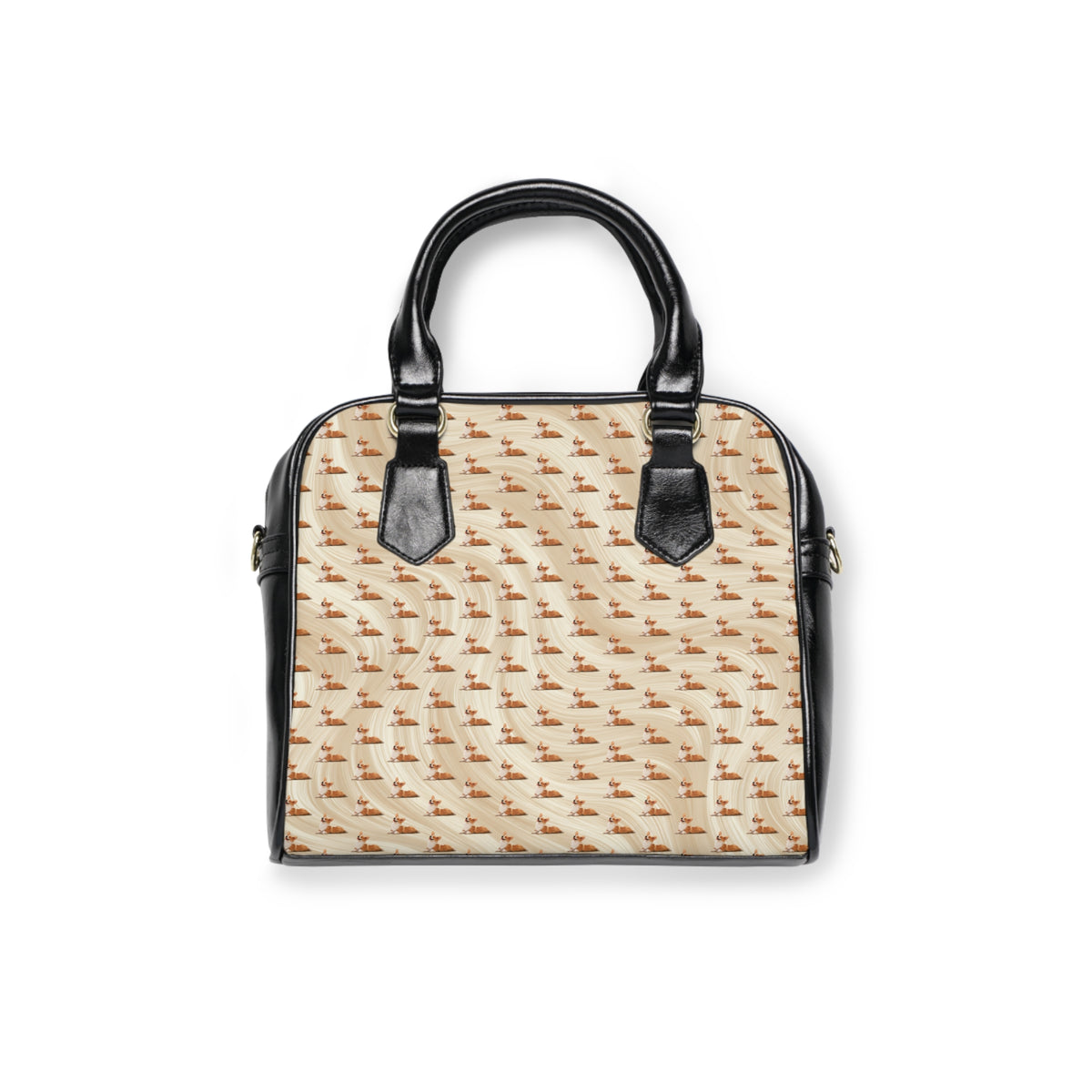 Giddy Sploot Corgi Creamy Champagne Shoulder Handbag