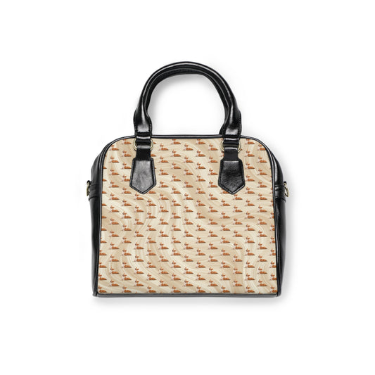 Giddy Sploot Corgi Creamy Champagne Shoulder Handbag