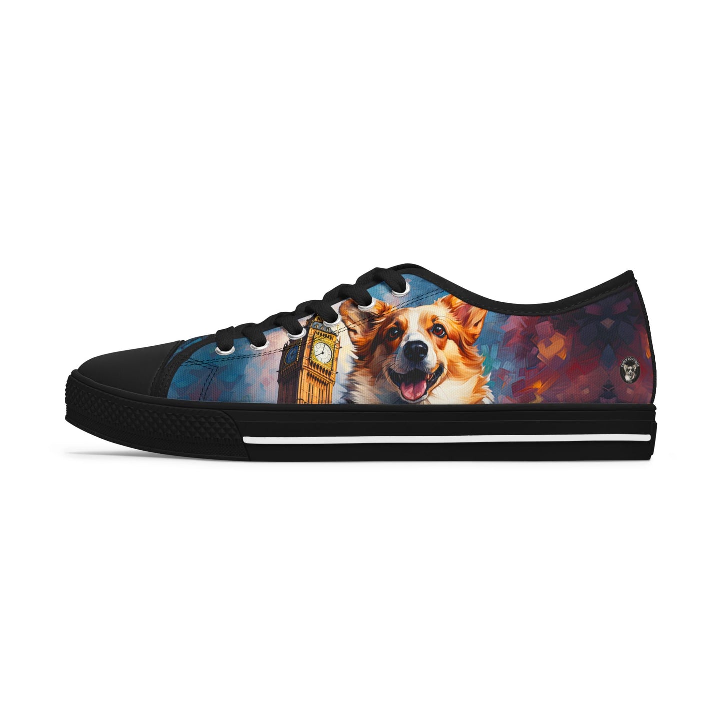 Corgi & Ben London Themed Low Top Casual Canvas Sneakers
